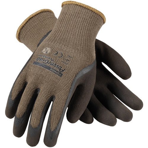 39-C1500/XS Seamless Knits - PowerGrab Premium - Brown 10G Cotton /Poly Shell - Latex MicroFinish Grip - Exact Tool & Supply