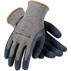 39-C1600/S Seamless Knits - PowerGrab Plus - Gray 10G Cotton/Poly Shell - Blue Latex MicroFinish Grip - Exact Tool & Supply