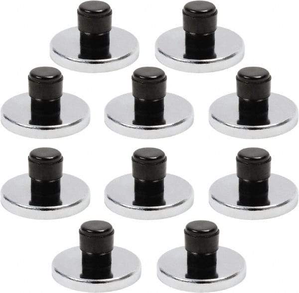 Mag-Mate - 1-15/64" Diam x 1-15/64" Long 11/64" Magnet Height, 15 Lb Max Pull Magnetic Print Holder - Round, 0.69" High, 7 Lb Average Magnetic Pull - Exact Tool & Supply