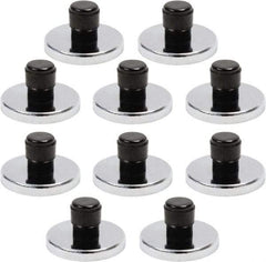 Mag-Mate - 1-15/64" Diam x 1-15/64" Long 11/64" Magnet Height, 15 Lb Max Pull Magnetic Print Holder - Round, 0.69" High, 7 Lb Average Magnetic Pull - Exact Tool & Supply