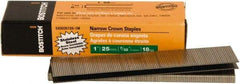 Stanley Bostitch - 1" Long x 7/32" Wide, 18 Gauge Narrow Crown Construction Staple - Steel, Chisel Point - Exact Tool & Supply