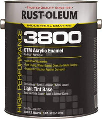 Rust-Oleum - 1 Gal Light Tint Base Semi Gloss Finish Acrylic Enamel Paint - 150 to 270 Sq Ft per Gal, Interior/Exterior, Direct to Metal - Exact Tool & Supply
