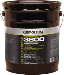 Rust-Oleum - 5 Gal Dunes Tan Gloss Finish Acrylic Enamel Paint - 150 to 270 Sq Ft per Gal, Interior/Exterior, Direct to Metal - Exact Tool & Supply