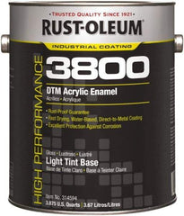 Rust-Oleum - 1 Gal Light Tint Base Gloss Finish Acrylic Enamel Paint - 150 to 270 Sq Ft per Gal, Interior/Exterior, Direct to Metal - Exact Tool & Supply