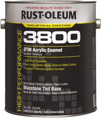 Rust-Oleum - 1 Gal Masstone Tint Base Semi Gloss Finish Acrylic Enamel Paint - 150 to 270 Sq Ft per Gal, Interior/Exterior, Direct to Metal - Exact Tool & Supply