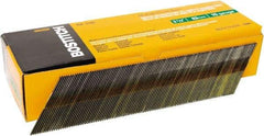 Stanley Bostitch - 15 Gauge 0.07" Shank Diam 2-1/2" Long Finishing Nails for Power Nailers - Steel, Bright Finish, Smooth Shank, Angled Stick Adhesive Collation, Round Head, Chisel Point - Exact Tool & Supply