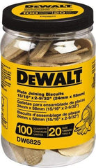 DeWALT - Size 20 Biscuits - 100 Pieces, Tube - Exact Tool & Supply