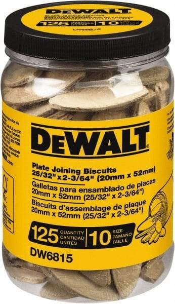 DeWALT - Size 10 Biscuits - 125 Pieces, Tube - Exact Tool & Supply