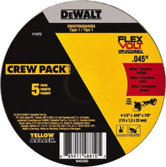 DeWALT - 4-1/2" Ceramic Cutoff Wheel - 0.045" Thick, 7/8" Arbor, 13,300 Max RPM, Use with Portable Tools - Exact Tool & Supply