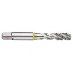 M2x0.40 6H 3-Flute Cobalt Yellow Ring Semi-Bottoming 40 degree Spiral Flute Tap-Bright - Exact Tool & Supply