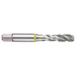 M10x1.5 6H 3-Flute Cobalt Yellow Ring Semi-Bottoming 40 degree Spiral Flute Tap-Bright - Exact Tool & Supply