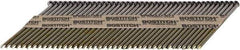 Stanley Bostitch - 11 Gauge 0.131" Shank Diam 3-1/4" Long Framing Nails for Power Nailers - Steel, Galvanized Finish, Smooth Shank, Angled Stick Paper Tape Collation, Round Head - Exact Tool & Supply