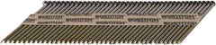Stanley Bostitch - 11 Gauge 0.12" Shank Diam 3-1/4" Long Framing Nails for Power Nailers - Steel, Bright Finish, Smooth Shank, Angled Stick Paper Tape Collation, Round Head - Exact Tool & Supply