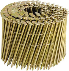 Stanley Bostitch - 11 Gauge 0.12" Shank Diam 3-1/4" Long Framing Nails for Power Nailers - Steel, Galvanized Finish, Smooth Shank, Coil Wire Collation, Round Head, Diamond Point - Exact Tool & Supply