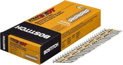 Stanley Bostitch - 11 Gauge 0.131" Shank Diam 1-1/2" Long Metal Connecting Nails for Power Nailers - Steel, Galvanized Finish, Smooth Shank, Angled Stick Paper Tape Collation, Round Head, Diamond Point - Exact Tool & Supply