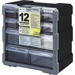 Quantum Storage - 12 Drawer, Small Parts Drawer Cabinet System - 10-1/2" Deep x 6-1/4" Wide x 10-1/4" High - Exact Tool & Supply