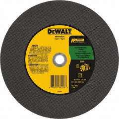 DeWALT - 16" 24 Grit Silicon Carbide Cutoff Wheel - 5/32" Thick, 1" Arbor, 4,700 Max RPM, Use with Chop Saws - Exact Tool & Supply