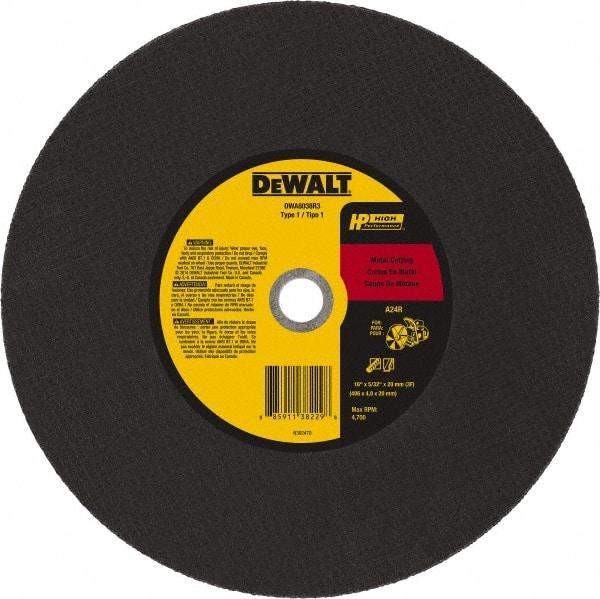 DeWALT - 16" 24 Grit Aluminum Oxide Cutoff Wheel - 5/32" Thick, 20mm Arbor, 4,700 Max RPM, Use with Chop Saws - Exact Tool & Supply