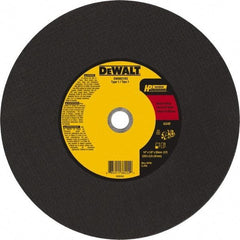 DeWALT - 14" 24 Grit Aluminum Oxide Cutoff Wheel - 1/8" Thick, 20mm Arbor, 5,500 Max RPM, Use with Chop Saws - Exact Tool & Supply