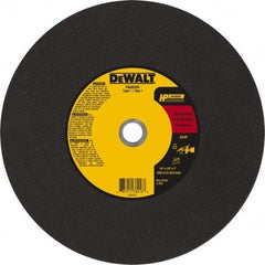 DeWALT - 14" 24 Grit Aluminum Oxide Cutoff Wheel - 1/8" Thick, 20mm Arbor, 5,500 Max RPM, Use with Chop Saws - Exact Tool & Supply