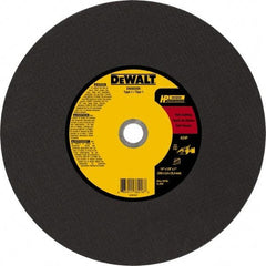 DeWALT - 14" 24 Grit Aluminum Oxide Cutoff Wheel - 1/8" Thick, 1" Arbor, 5,500 Max RPM, Use with Chop Saws - Exact Tool & Supply
