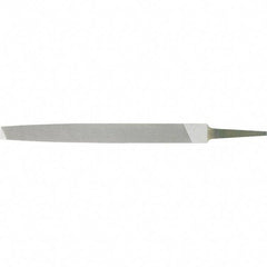 Stanley - 6" Long, Bastard Cut, Flat American-Pattern File - Single Cut, 1/4" Overall Thickness - Exact Tool & Supply