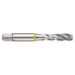 1-12 2B 4-Flute Cobalt Yellow Ring Semi-Bottoming 40 degree Spiral Flute Tap-Bright - Exact Tool & Supply