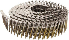 Stanley Bostitch - 13 Gauge 0.09" Shank Diam 1-1/4" Long Framing Nails for Power Nailers - Steel, Stainless Steel Finish, Ring Shank, Coil Wire Collation, Round Head, Blunt Diamond Point - Exact Tool & Supply