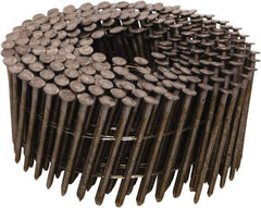 Stanley Bostitch - 13 Gauge 2" Long Siding Nails for Power Nailers - Steel, Stainless Steel Finish, Ring Shank, Coil Wire Collation, Round Head, Blunt Diamond Point - Exact Tool & Supply