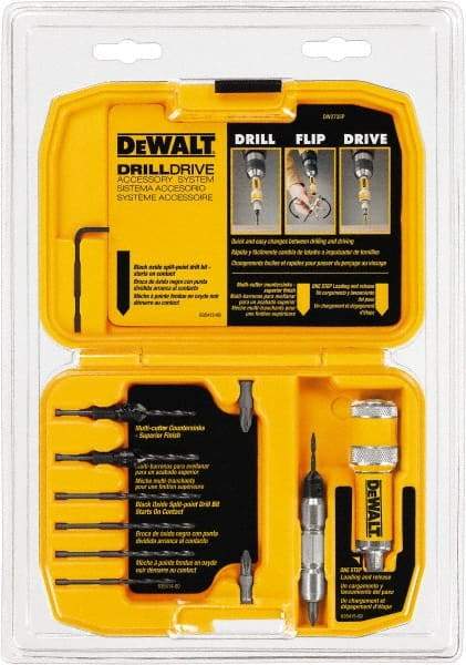 DeWALT - 12 Piece, Phillips Handle, Bit Set - Drilling/Screwdriving Utility Accessory Set Kit, 5/16" Hex Drive, Phillips Point - Exact Tool & Supply