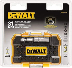 DeWALT - 31 Piece, Impact Ready Accessory Set - 1/4" Drive, Phillips, Slotted, Torx, Hex Point - Exact Tool & Supply