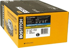 Stanley Bostitch - 13 Gauge 2-1/2" Long Siding Nails for Power Nailers - Steel, Galvanized Finish, Smooth Shank, Coil Wire Collation, Round Head, Blunt Diamond Point - Exact Tool & Supply