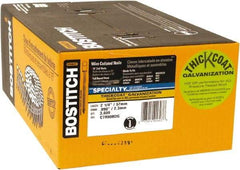 Stanley Bostitch - 13 Gauge 2-3/16" Long Siding Nails for Power Nailers - Steel, Galvanized Finish, Ring Shank, Coil Wire Collation, Round Head, Blunt Diamond Point - Exact Tool & Supply
