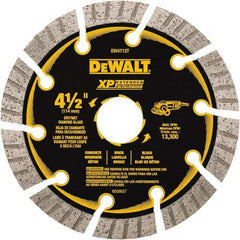 DeWALT - 4-1/2" Diam, 5/8" Arbor Hole Diam, 10 Tooth Wet & Dry Cut Saw Blade - Diamond Matrix, Fast Cutting Action, Standard Round Arbor - Exact Tool & Supply