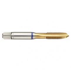 40002 2B 4-Flute PM Cobalt Blue Ring Spiral Point Plug Tap-TiN - Exact Tool & Supply