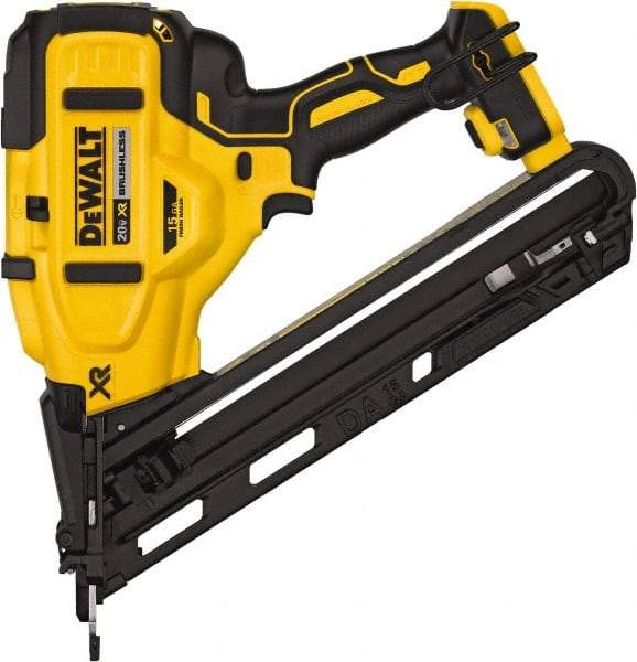 DeWALT - Cordless Finish Nailer - 15 Gauge Nail Diam, 1-1/4 to 2-1/2" Long Nail, Lithium-Ion Batteries Not Included - Exact Tool & Supply