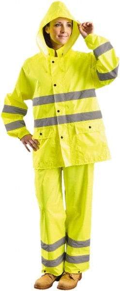 OccuNomix - Size 5XL, High Visibility Yellow, Rain Jacket - 2 Pockets - Exact Tool & Supply