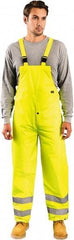OccuNomix - Size 3XL, High Visibility Yellow, Rain Bib Overall - 55" Chest, 1 Pocket, Open Ankle - Exact Tool & Supply