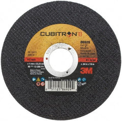 3M - 4-1/2" 60 Grit Ceramic Cutoff Wheel - 0.04" Thick, 7/8" Arbor, 13,300 Max RPM, Use with Angle Grinders - Exact Tool & Supply