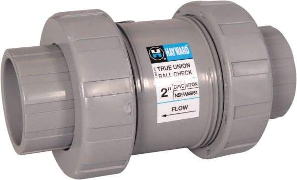 Hayward - 3" Pipe, CPVC True Union Design Ball Valve - Inline - One Way Flow, Socket Ends, 150 WOG - Exact Tool & Supply