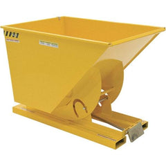 Vestil - 590 Lb Load Capacity, 1 Cu Yd, Steel Self-Dumping Hopper - 41-9/16" Wide x 61-1/8" Long x 42-3/4" High, Yellow - Exact Tool & Supply
