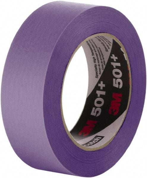 3M - 96mm Wide x 55 m Long Purple Crepe Paper Masking Tape - Series 501+, 33 In/Lb Tensile Strength - Exact Tool & Supply