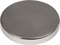Mag-Mate - 1" Diam x 3/16" High Neodymium Rare Earth Magnet - 38.4 Lb Max Capacity, 180°F Max, Nickel Plated - Exact Tool & Supply