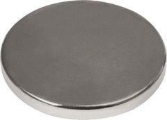 Mag-Mate - 1" Diam x 1/8" High Neodymium Rare Earth Magnet - 37.3 Lb Max Capacity, 180°F Max, Nickel Plated - Exact Tool & Supply