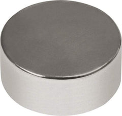 Mag-Mate - 3/4" Diam x 3/8" High Neodymium Rare Earth Magnet - 24 Lb Max Capacity, 180°F Max, Nickel Plated - Exact Tool & Supply