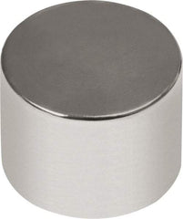 Mag-Mate - 1/2" Diam x 1/2" High Neodymium Rare Earth Magnet - 14.66 Lb Max Capacity, 180°F Max, Nickel Plated - Exact Tool & Supply