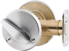 Schlage - 1-3/8 to 1-7/8" Door Thickness, Satin Chrome Finish, Occupancy Indicator Deadbolt - - Exact Tool & Supply
