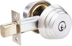 Arrow Lock - 1-3/8 to 1-3/4" Door Thickness, Satin Chrome Finish, Double Cylinder Deadbolt - Exact Tool & Supply
