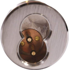 Arrow Lock - 7 Piece Less Cylinder Rim Cylinder - Satin Chrome Coated, Brass - Exact Tool & Supply