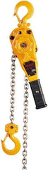 Harrington Hoist - 1,500 Lb Lifting Capacity, 10' Lift Height, Lever Hoist - Made from Chain, 54 Lb Avg Pull to Lift Rated Load, 1 Chain - Exact Tool & Supply